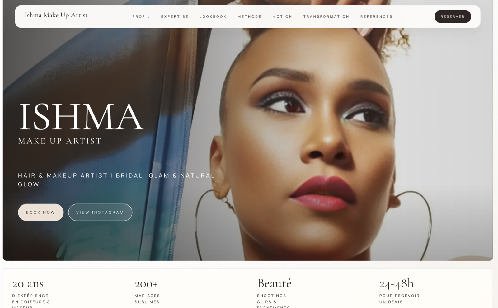 Visuel hero premium make-up artist