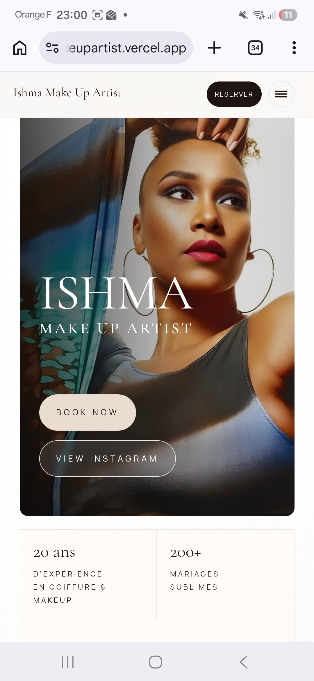 Press kit make-up artist en version mobile